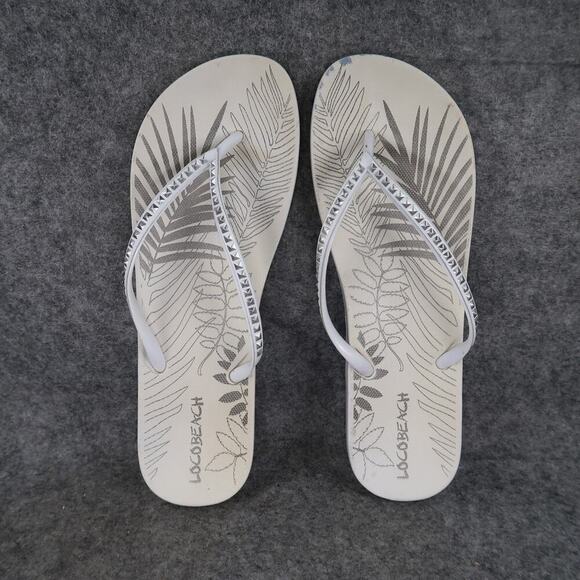 Loco Beach Shoes Womens 11 Sandals Flip Flops Casual Slip On Flat Made in Brazil - Picture 5 of 9